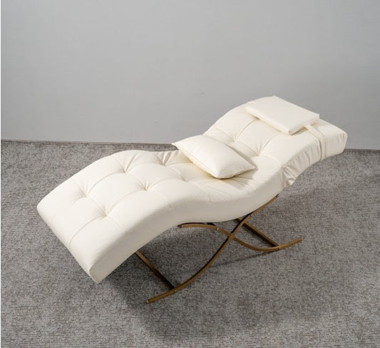 White leather bed